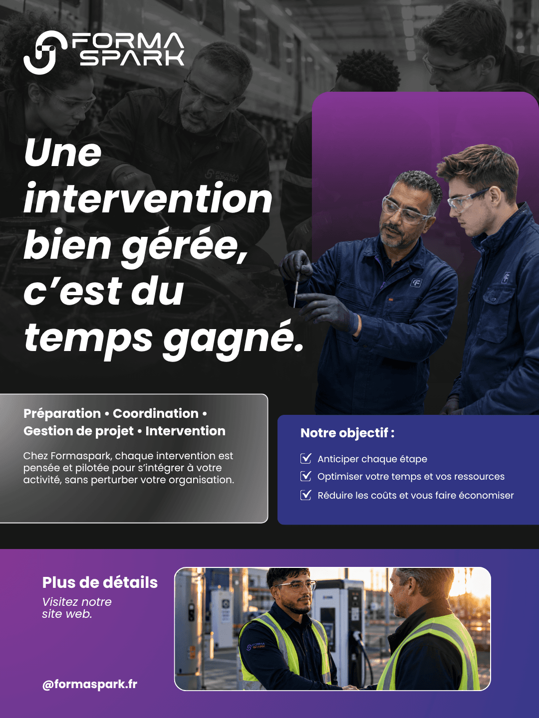 Publication FormaSpark sur la gestion d'une intervention technique