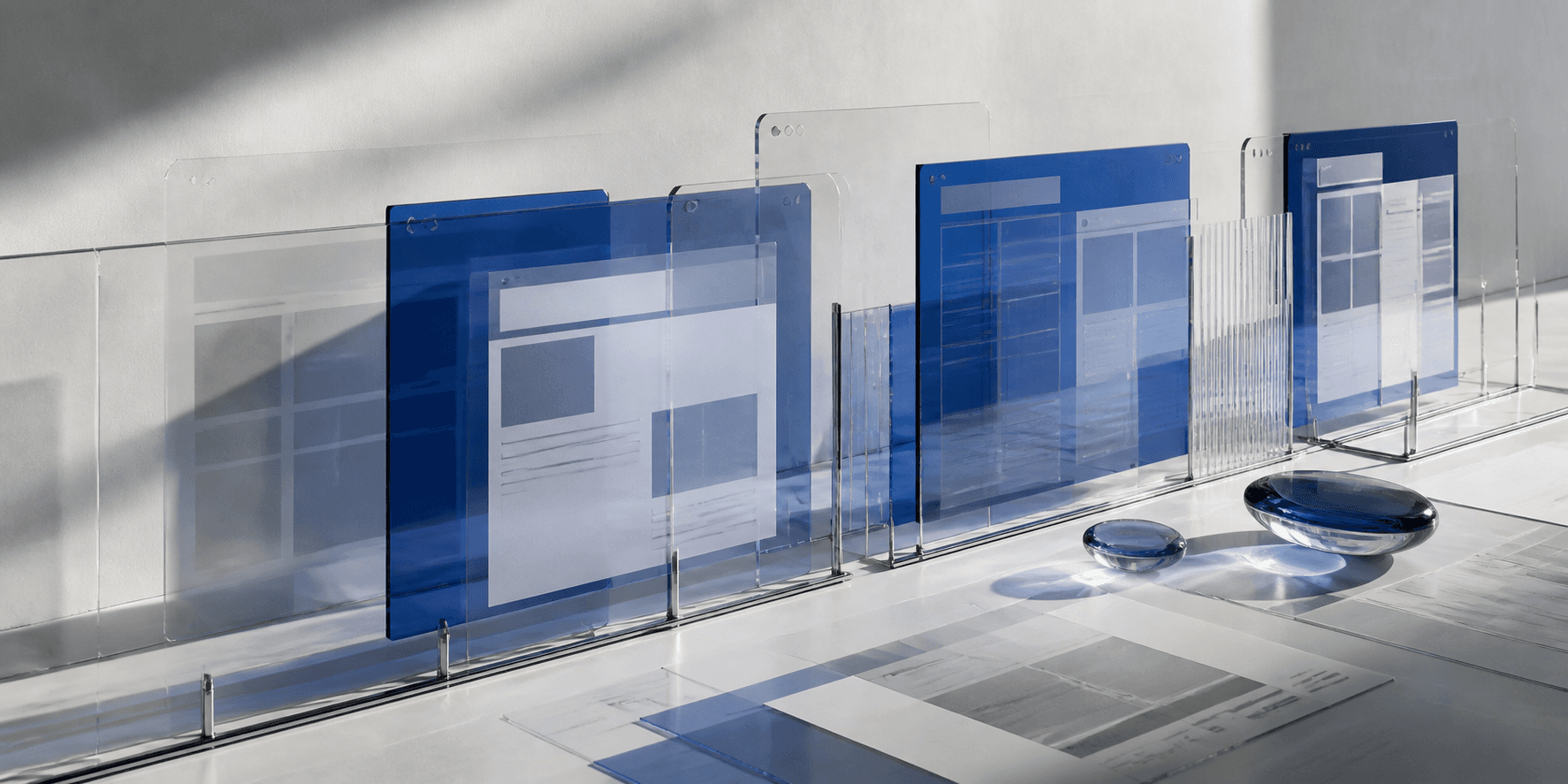 Plans transparents composant une expérience web responsive